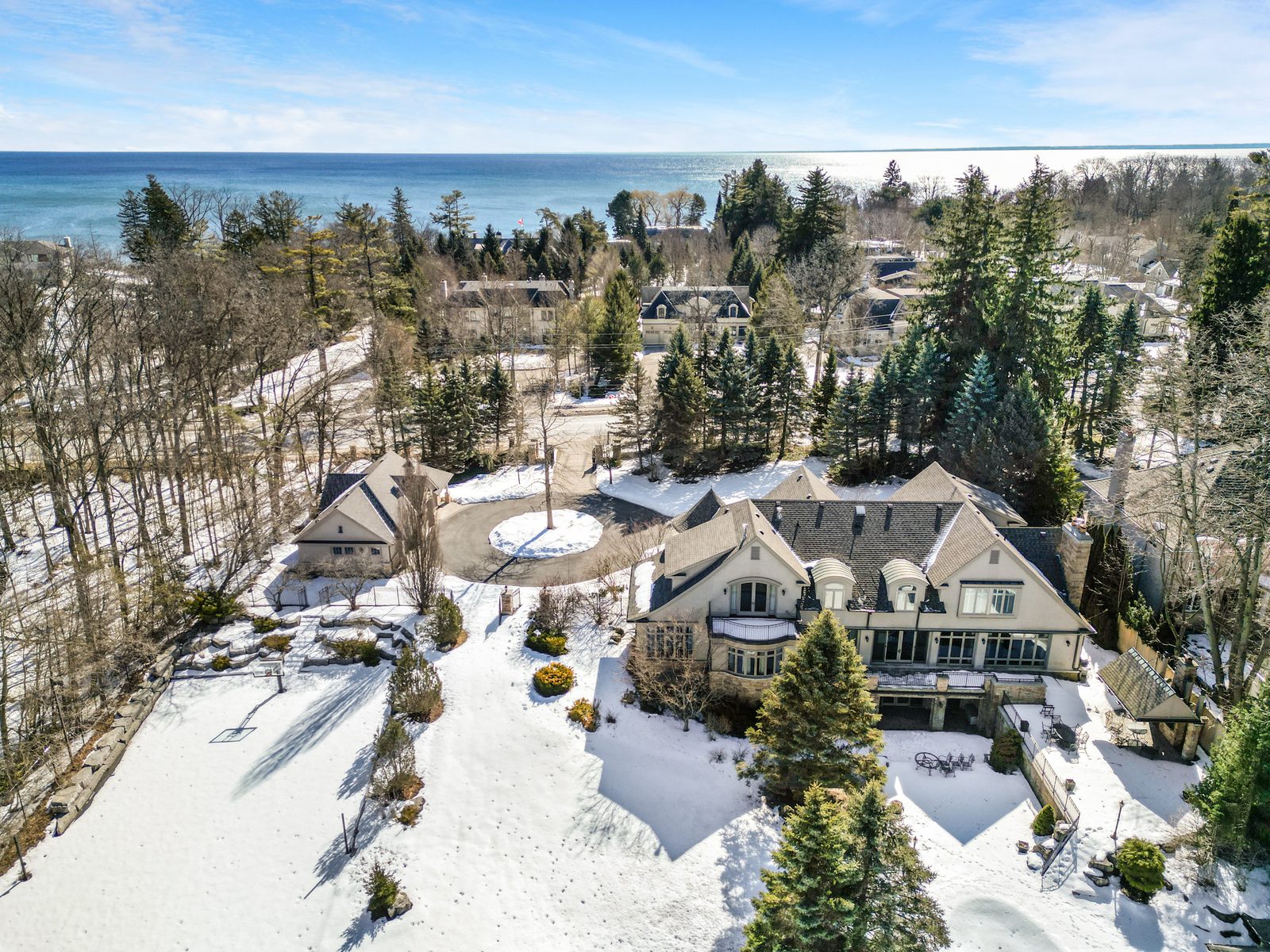Aerial drone shot of home