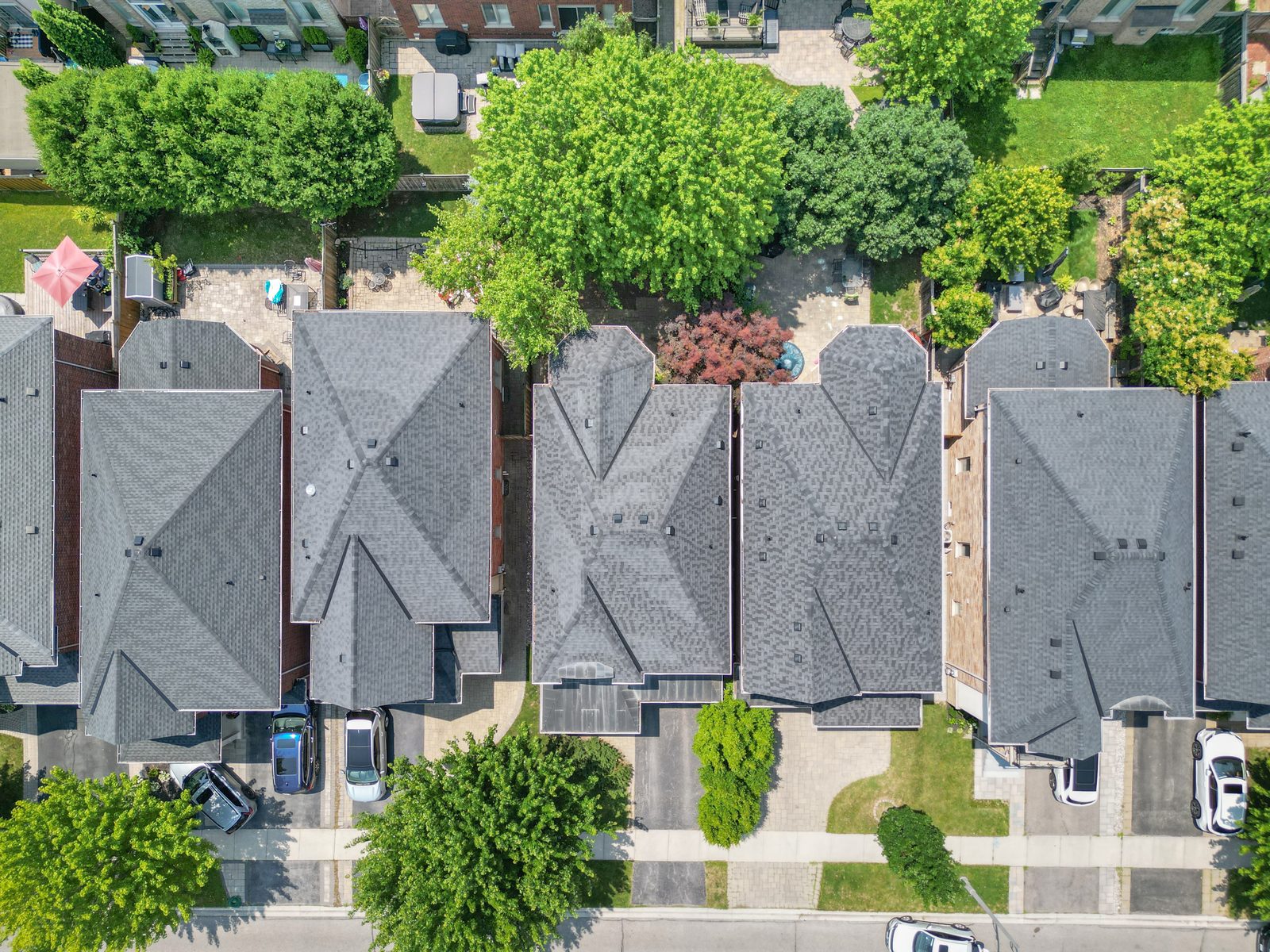 Twilight aerial of listing