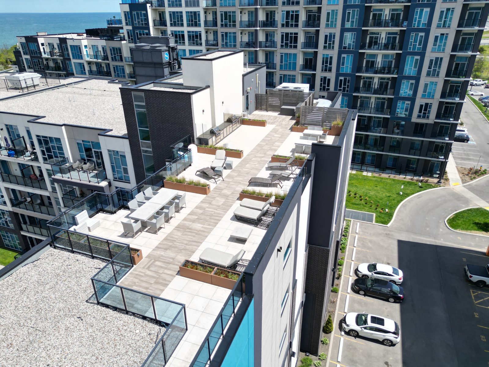 Aerial view of neighborhood