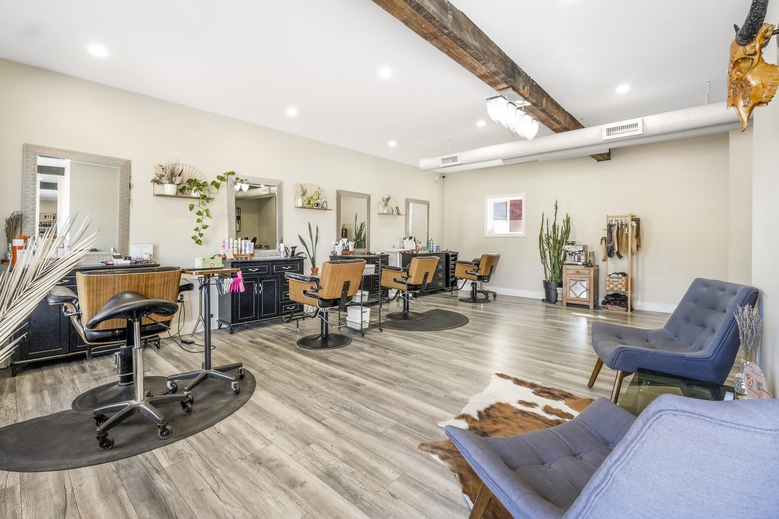 Styled salon interior
