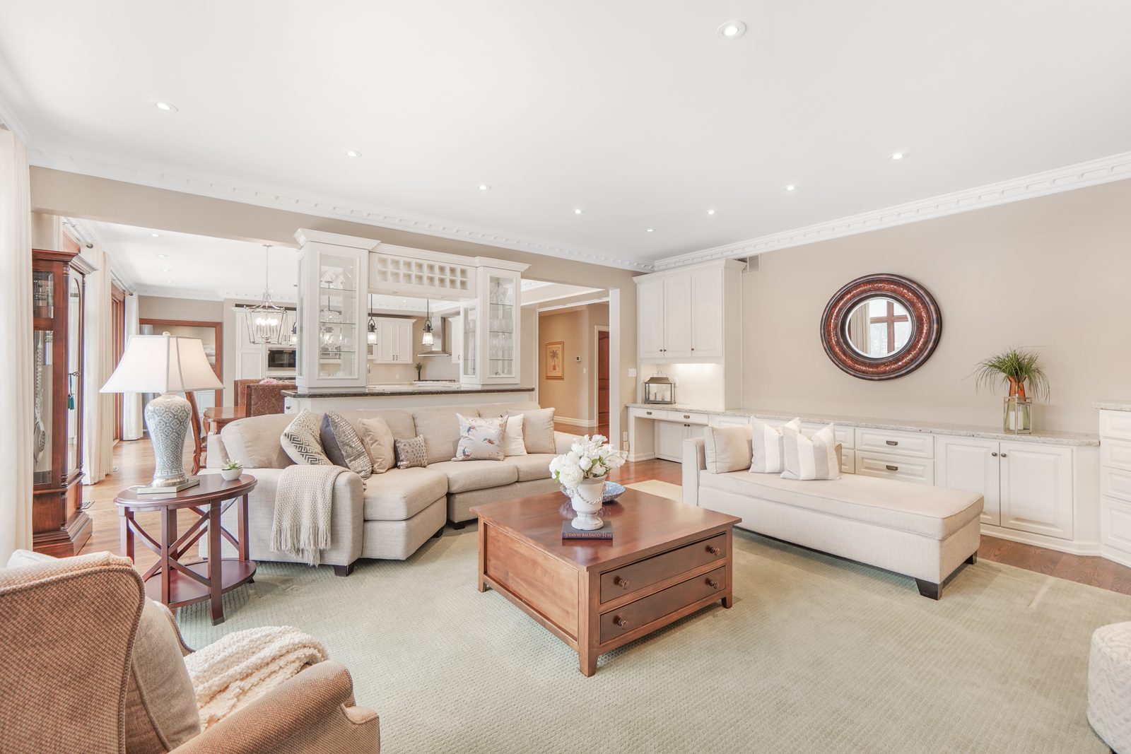 Bright living room with designer finishes