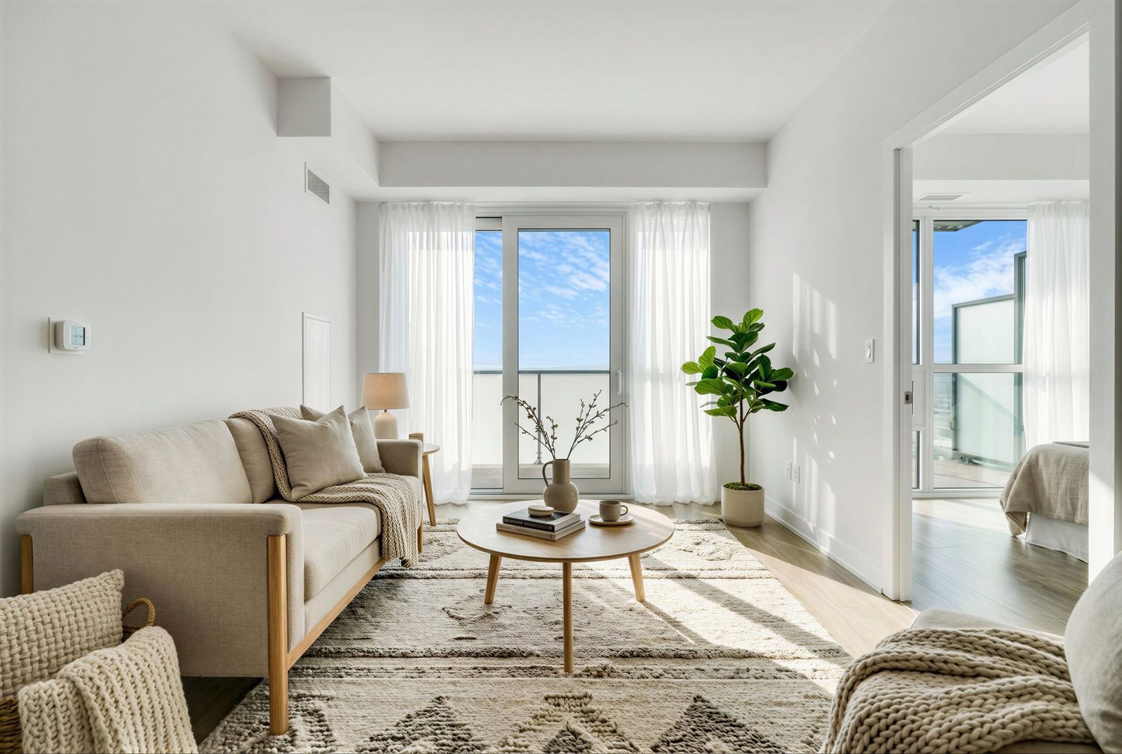 Virtually staged living room