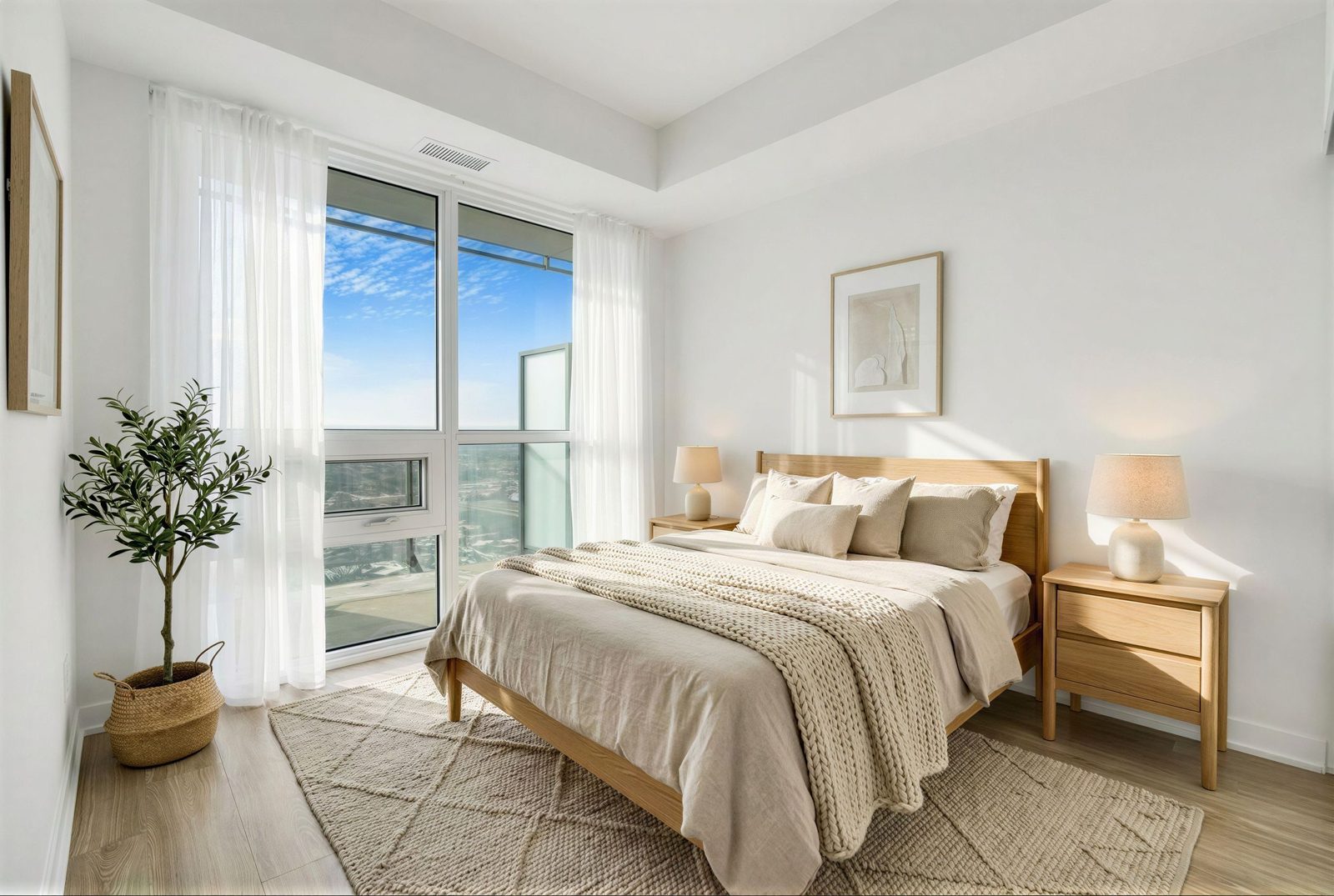 Virtually staged bedroom