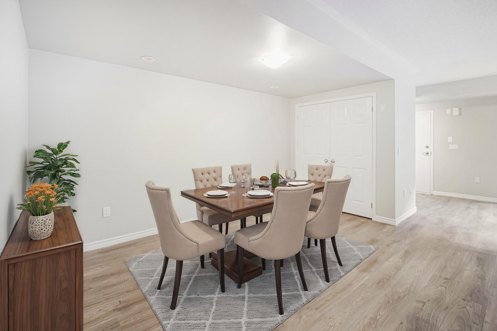 Staged dining room